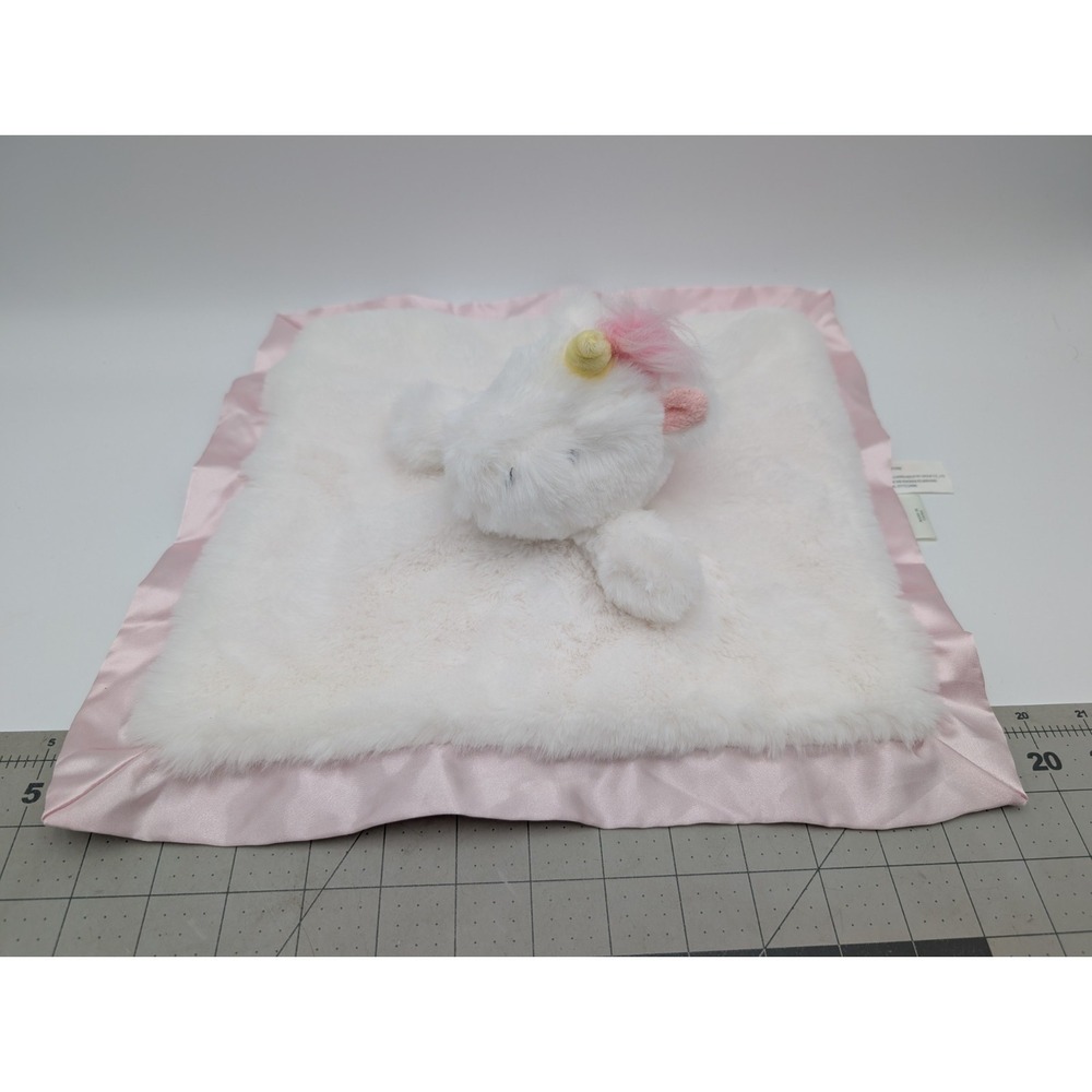 Cloud Island White Unicorn Lovey Security Blanket Satin Edge 2023 Stuffed Toy